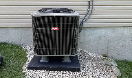 Electric heat pump for heating and cooling